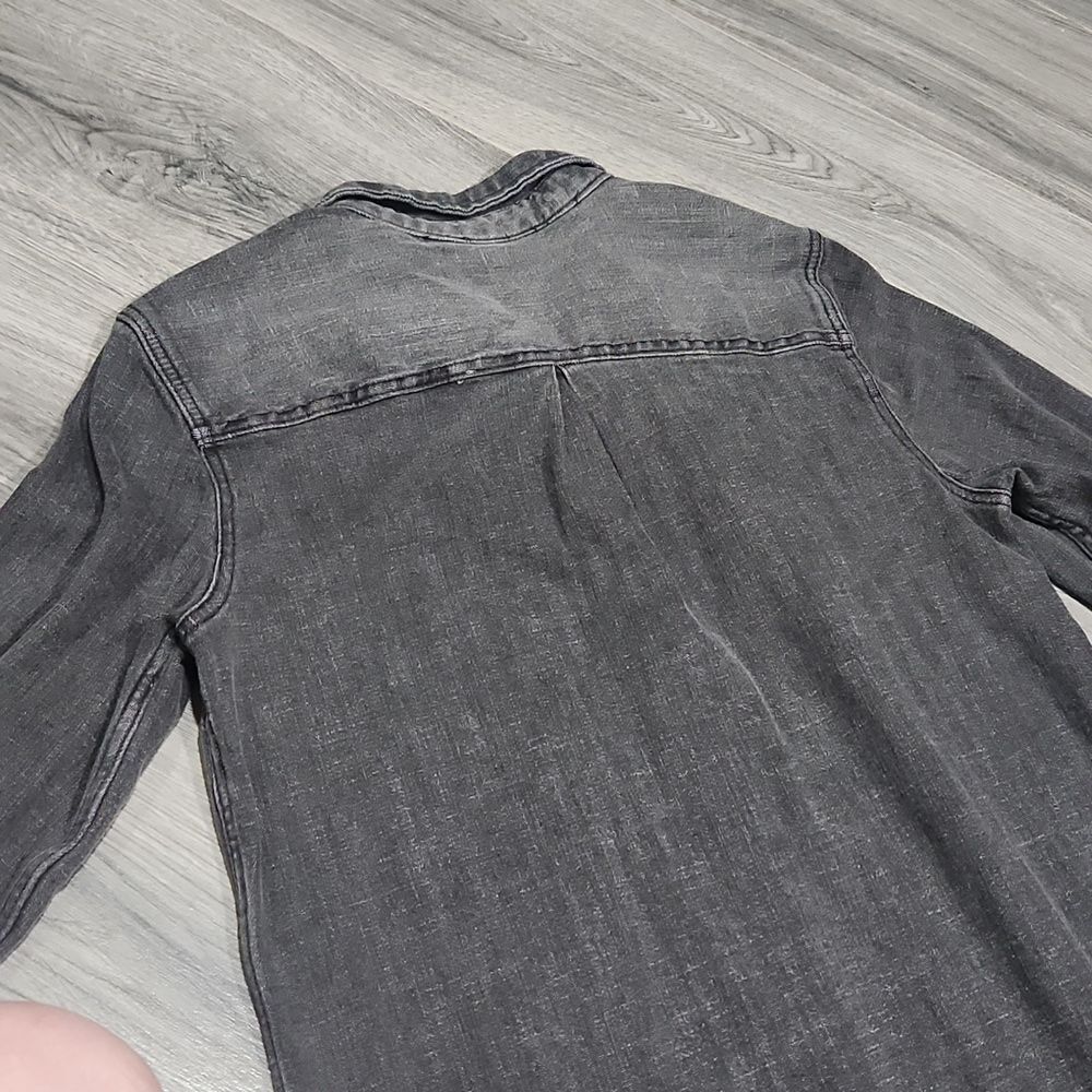 Naturals Raw Hem Black Washed Denim Dress - Picture 8 of 9